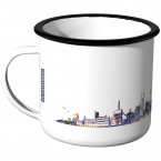 Emaille Tasse Skyline Duisburg 