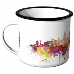 Emaille Tasse Skyline Duisburg 