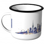 JUNIWORDS Emaille Tasse Skyline München bei Nacht