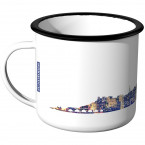 Emaille Tasse Skyline Heidelberg bei Nacht