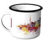 Emaille Tasse Skyline Hamburg