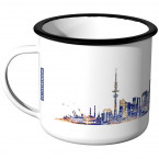 Emaille Tasse Skyline Hamburg