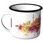 Emaille Tasse Skyline Frankfurt