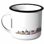 Emaille Tasse Skyline Nürnberg bei Nacht