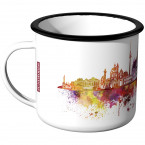 Emaille Tasse Skyline Wien