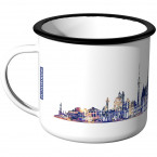 Emaille Tasse Skyline Wien bei Nacht