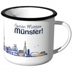 Emaille Tasse Skyline Münster bei Nacht