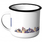 Emaille Tasse Skyline Münster bei Nacht