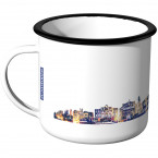 Emaille Tasse Skyline Rom bei Nacht