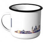 Emaille Tasse Skyline Paris bei Nacht