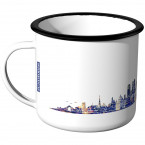 Emaille Tasse Skyline Moskau bei Nacht