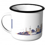 Emaille Tasse Skyline Köln bei Nacht