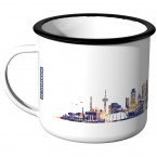 Emaille Tasse Skyline Köln bei Nacht