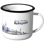 Emaille Tasse Skyline Ruhrpott bei Nacht