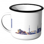 Emaille Tasse Skyline Braunschweig bei Nacht