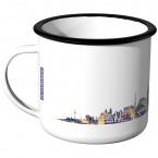 Emaille Tasse Skyline Ulm bei Nacht