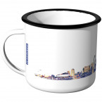 JUNIWORDS Emaille Tasse Skyline Miami bei Nacht