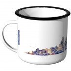 Emaille Tasse Skyline Philadelphia bei Nacht