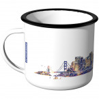 Emaille Tasse Skyline San-Francisco bei Nacht