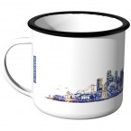 JUNIWORDS Emaille Tasse Skyline Los Angeles bei Nacht