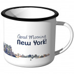 Emaille Tasse Skyline New York bei Nacht