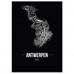 Poster mit Stadtplan Antwerpen