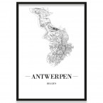 Poster Antwerpen mit Bilderrahmen
