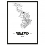 Poster Antwerpen mit Bilderrahmen