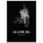 Augsburg Poster mit Rahmen