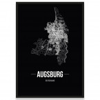 Augsburg Poster mit Rahmen