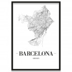 Stadtposter Barcelona mit Bilderrahmen