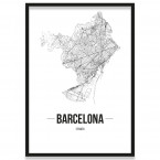 Stadtposter Barcelona mit Bilderrahmen