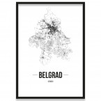 Belgrad Stadtposter mit Bilderrahmen