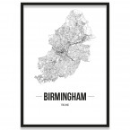 Poster Birmingham mit Rahmen