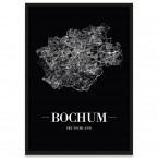 Straßennetz Bochum Poster Schwarz