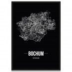 Straßennetz Bochum Poster Schwarz