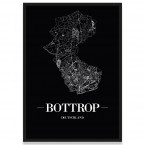 Stadtplan Poster Schwarz mit Bottrop
