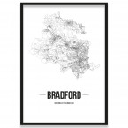 Poster Bradford Straßenplan Bilderrahmen