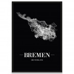 Poster Bremen Bilderrahmen Schwarz