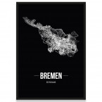 Poster Bremen Bilderrahmen Schwarz