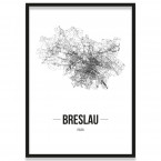 Poster Brüssel Straßennetz mit Bilderrahmen