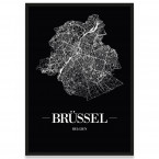 Poster Brüssel Straßennetz