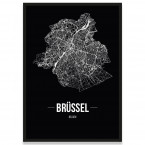 Poster Brüssel Straßennetz