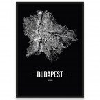 Stadtposter Budapest Straßenplan