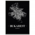 Poster Bukarest Schwarz