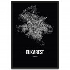 Poster Bukarest Schwarz