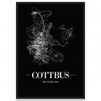 Cottbus Stadtposter Straßennetz