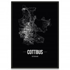 Cottbus Stadtposter Straßennetz