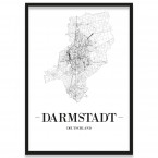 Poster Dessau-Rosslau Straßenplan mit Bilderrahmen