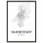 Stadtposter Darmstadt Straßenplan